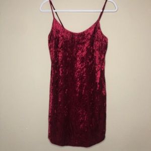 dark red velvet dress